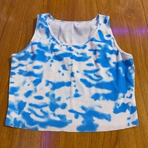 blue and white never worn crop top.